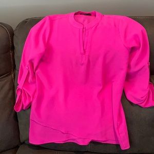 Gibson 3/4 sleeve pink dress shirt
